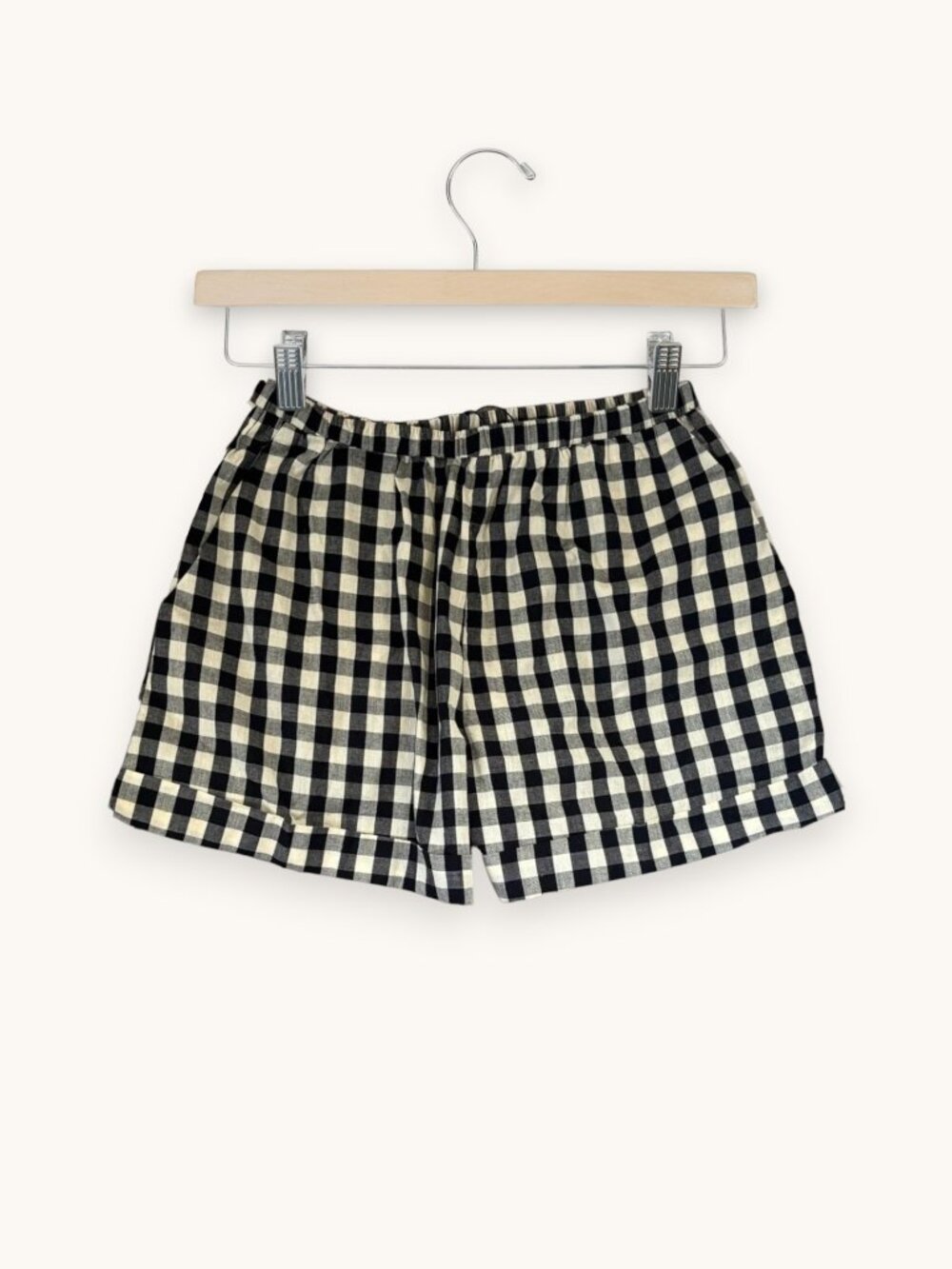 VRG GRL Freda Gingham Cotton Shorts, XS